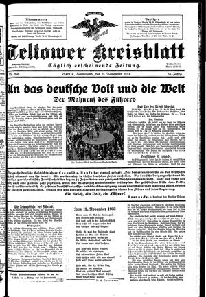 Teltower Kreisblatt vom 11.11.1933
