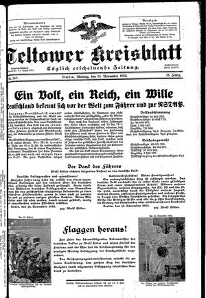 Teltower Kreisblatt vom 13.11.1933