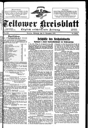Teltower Kreisblatt vom 15.11.1933