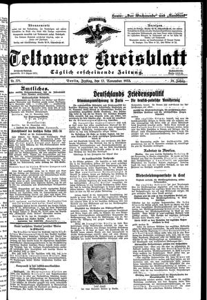 Teltower Kreisblatt vom 17.11.1933