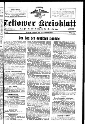 Teltower Kreisblatt vom 20.11.1933
