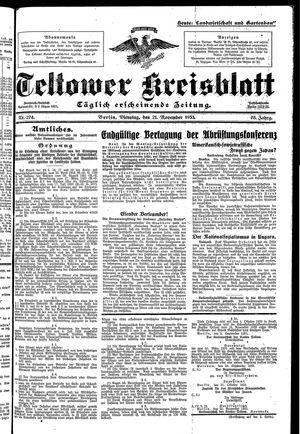 Teltower Kreisblatt vom 21.11.1933
