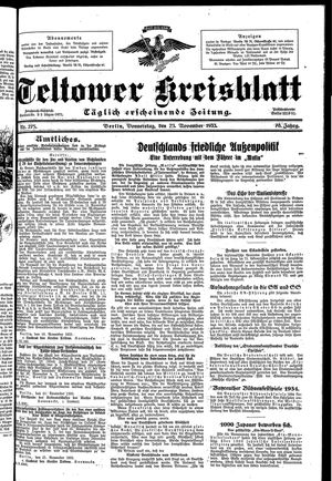 Teltower Kreisblatt vom 23.11.1933