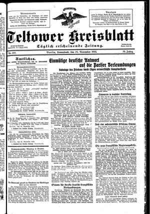 Teltower Kreisblatt vom 25.11.1933