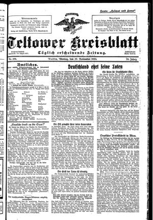 Teltower Kreisblatt vom 27.11.1933