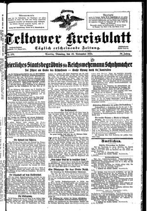 Teltower Kreisblatt vom 28.11.1933