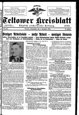 Teltower Kreisblatt vom 02.12.1933