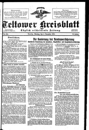 Teltower Kreisblatt vom 04.12.1933