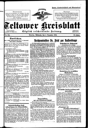 Teltower Kreisblatt vom 06.12.1933