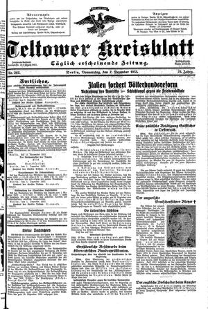 Teltower Kreisblatt vom 07.12.1933