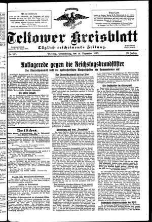 Teltower Kreisblatt vom 14.12.1933