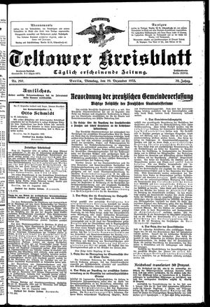 Teltower Kreisblatt vom 19.12.1933
