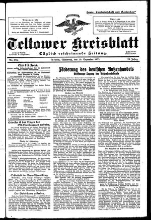 Teltower Kreisblatt vom 20.12.1933