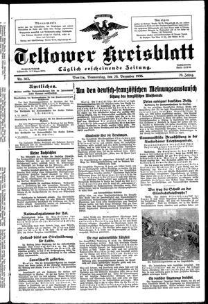 Teltower Kreisblatt vom 28.12.1933