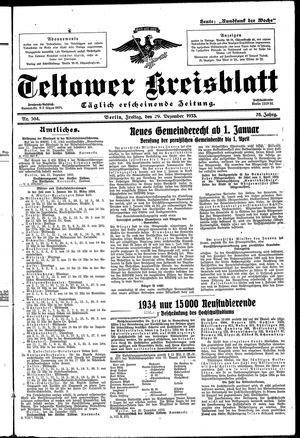 Teltower Kreisblatt on Dec 29, 1933