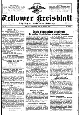 Teltower Kreisblatt vom 20.01.1934