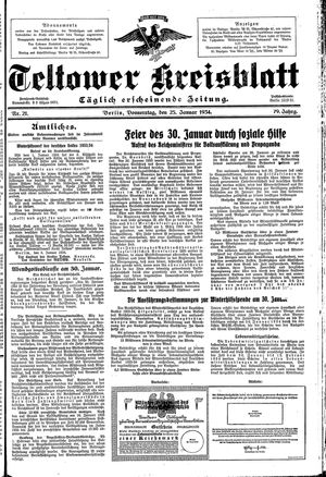 Teltower Kreisblatt vom 25.01.1934