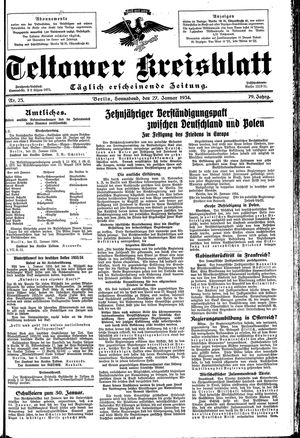 Teltower Kreisblatt on Jan 27, 1934