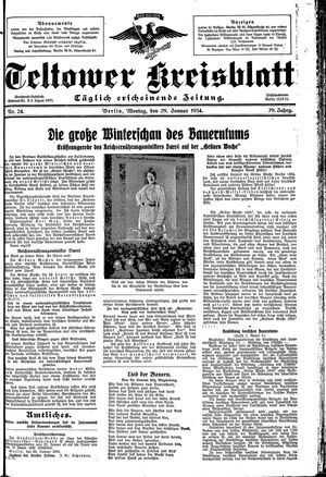 Teltower Kreisblatt vom 29.01.1934