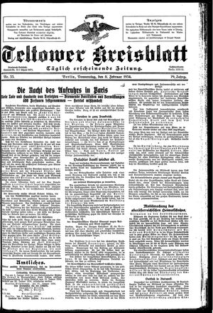 Teltower Kreisblatt vom 08.02.1934