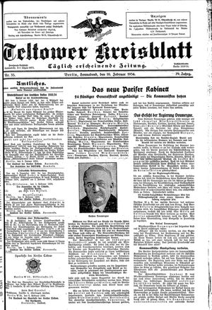Teltower Kreisblatt vom 10.02.1934