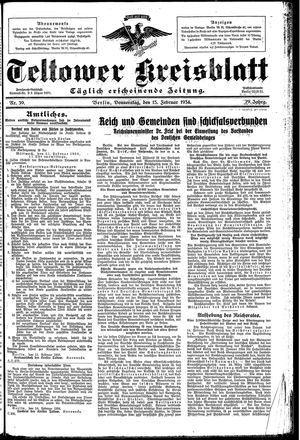 Teltower Kreisblatt vom 15.02.1934