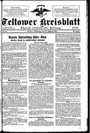 Teltower Kreisblatt vom 22.02.1934