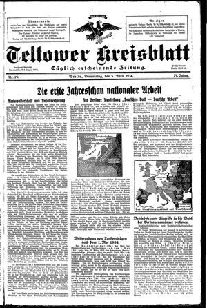 Teltower Kreisblatt on Apr 5, 1934