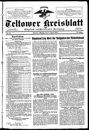 Teltower Kreisblatt vom 09.04.1934