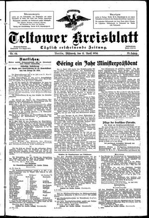 Teltower Kreisblatt vom 11.04.1934