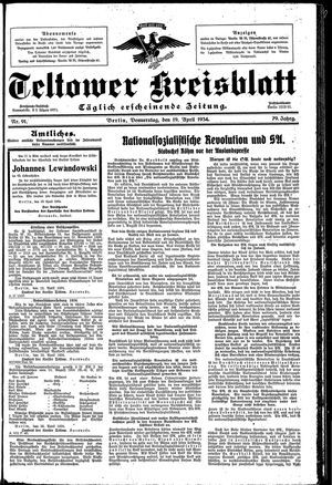 Teltower Kreisblatt vom 19.04.1934