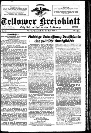 Teltower Kreisblatt vom 28.04.1934