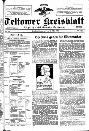 Teltower Kreisblatt vom 12.05.1934