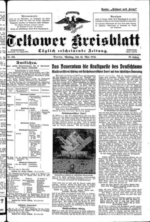 Teltower Kreisblatt vom 14.05.1934
