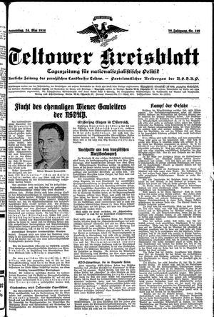Teltower Kreisblatt vom 24.05.1934