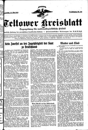 Teltower Kreisblatt vom 31.05.1934