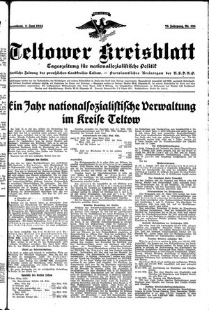 Teltower Kreisblatt vom 02.06.1934