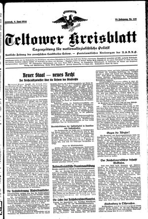 Teltower Kreisblatt vom 06.06.1934