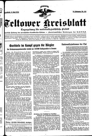 Teltower Kreisblatt vom 09.06.1934