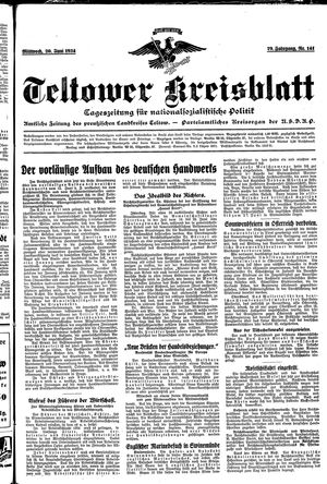 Teltower Kreisblatt vom 20.06.1934