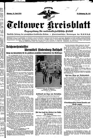 Teltower Kreisblatt vom 25.06.1934