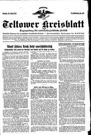 Teltower Kreisblatt vom 29.06.1934