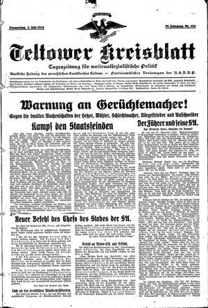 Teltower Kreisblatt vom 05.07.1934