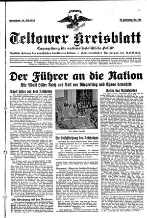 Teltower Kreisblatt on Jul 14, 1934