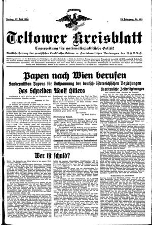 Teltower Kreisblatt vom 27.07.1934