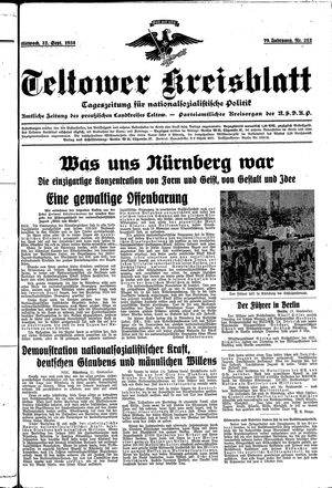 Teltower Kreisblatt vom 12.09.1934