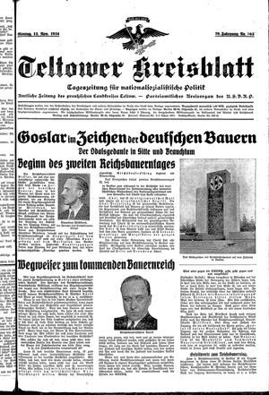 Teltower Kreisblatt vom 12.11.1934