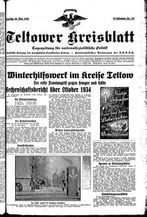 Teltower Kreisblatt on Nov 27, 1934