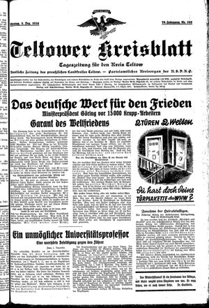 Teltower Kreisblatt vom 03.12.1934