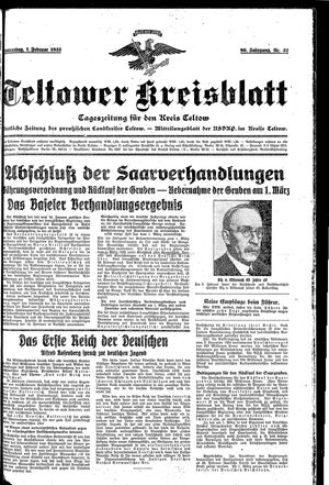 Teltower Kreisblatt vom 07.02.1935